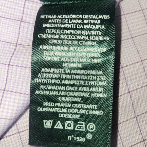 Lauren Ralph Lauren Dress Shirt Mens Classic Fit 18 34/36 LS Light Blue Non-Iron - Picture 10 of 16